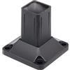 Alberts 509682 - Supporto per pali di recinzione, in alluminio, nero opaco, rivestito in plastica