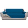 Easy-Going Copridivano reversibile, impermeabile, con bastoncini in schiuma, con cinghie elastiche, protezione per mobili per animali domestici, bambini, cani, gatti (divano, blu pavone/beige)