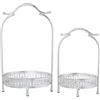 DRW Set di 2 vassoi con manici in metallo in oro e specchio 28 x 26 x 48 cm e 22 x 21 x 34 cm