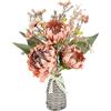 Flair Flower Bouquet di fiori artificiali Protea in vaso, 45 cm, carciofi, cardo, mazzi di seta, fiori artificiali, bouquet, decorazione per l'autunno, decorazione da tavolo, come vero, malva