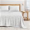 Great Bay Home Set di biancheria da letto in flanella 100% cotone turco, tasche profonde, lenzuola morbide, calde, anti-pilling (letto matrimoniale, fiocchi di neve)
