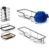 Amazon Basics Organizador de ducha de acero inoxidable, color Negro