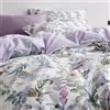 La Sheer Set di biancheria da letto king size con copripiumino floreale in stile giardino, 3 pezzi, ultra morbido, motivo floreale botanico con foglie verdi, lavanda, reversibile, 1 copripiumino + 2 federe