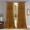 StangH Mustard Gold Curtains Velvet - Vintage Retro Home Decor Drapes for Living Room Light Blocking Heat Resistant Curtain for Sliding Door/French Window, W52 x L84, 2 Panels