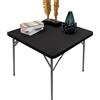 NEWISHER Copritavolo quadrato con angoli neri, topper per cocktail, in spandex, 91 x 91 cm