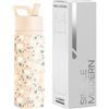 Simple Modern Borracia con Cannuccia per Bambini | Borraccia Acciaio Inossidabile Isolato Riutilizzabile per Bambina e Bambini e scuola | Summit | 530ml | Chloe Floral