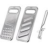 Westmark Set da 3 pezzi: grattugia universale + affettatrice per cetrioli + pelapatate, acciaio inox + Famos, argento, 100222E6
