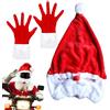 Umiocns Copricapo per moto, divertente copricapo in peluche con guanti natalizi, copricapo natalizio per moto, decorazione per cappelli per uomini e donne