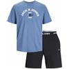 JACK & JONES JACK&JONES JACTHEO SS Tee And Shorts Set, Completo Camicia e Pantaloncini Uomo, Coronet Blue/Pack:Shorts: Black,