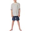 Schiesser Jungen Schlafanzug Kurz-100% Organic Bio Baumwolle-Größe bis 176 Set di Pigiama, Bianco_180993, 140 Bambini e Ragazzi