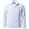 Panareha Camicia Polera da Uomo in Lino a Righe Samui Blu (M)