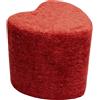 Kare Design Sgabello imbottito Lovely, rosso, forma di cuore 36x34 cm, pouf per divano, poggiapiedi per poltrona, stile pop art, soggiorno, cameretta