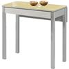 ASTIMESA Tavolo da cucina con ala caduta in vetro beige 50 x 90 cm
