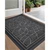 DEXI Zerbino di benvenuto resistente, antiscivolo, a basso profilo, per ingresso, patio, garage, aree ad alto traffico, 43 x 73 cm, grigio