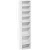Furinno INDO Scaffale A 8 Ripiani, Multimediale Con Regolabili, Mobile Porta DVD Per CD Blu-Ray E Dischi Di Gioco, Montaggio Facile, Bianco