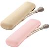 GNALIA 2 Pezzi Porta Pennelli Da Trucco Da Viaggio Custodia Per Pennelli Da Fondotinta In Silicone Con Chiusura Magnetica Kaki Rosa