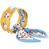 FLHEART Bracciale a Manica Donna Dorato - Bracciale Aperto Regolabile con Sciarpa in Seta, Bracciale Cavo Large Amovibile con Foulard in Seta, Gioiello Vintage Regalo per Donne