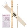 Eastar Flauto Dolce Soprano in Do, Diteggiatura Tedesca per Bambini Principianti, con Kit Pulizia, Supporto Pollice, Custodia Cotone, Tabella Diteggiature, ERS-21GN, Naturale, Approvato Scuole