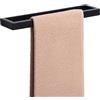 Alise GJF030-B SUS304 - Barra portasciugamani da bagno da 30,5 cm, montaggio a parete, con viti o super colla, in acciaio inox SUS304, colore: nero opaco