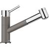 BLANCO KANO-S Vario Rubinetto da cucina in grigio vulcanico cromato ad alta pressione con tubo estraibile, cartuccia in ceramica con doccetta regolabile per un getto forte