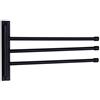 GERZWY HYG03-BK - Portasciugamani girevole SUS 304, in acciaio inox, 3 aste, braccio pieghevole, staffa girevole da parete, colore: nero opaco