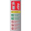 VSafety 11006AC-ACBRSH - Cartello di identificazione chimica per estintore, 75 mm x 200 mm-3 mm, in alluminio spazzolato