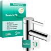 hansgrohe Zesis S - Rubinetto per lavabo senza scarico, risparmio energetico (CoolStart), Miscelatore lavabo risparmio idrico (EcoSmart+) con altezza bocca 74 mm, cromo, 74711000