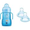 Mam Tazza Trainer, 4+ Mesi, 220 Ml Azzurro + MAM - Set 2 Tettarelle Anti Goccia, Flusso Rapido, in Silicone, 4+ Mesi