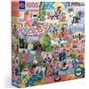 eeBoo Piece & Love: Women Reading - Puzzle da 1000 pezzi, puzzle quadrato per adulti, 23 x 23, include inserto di riferimento immagine, pezzi lucidi