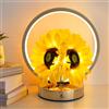 JHXLAMP Lampada da tavolo a forma di girasoli, lampada da tavolo senza fili, a 3 vie, dimmerabile, piccola lampada da comodino per soggiorno, ufficio, casa, regalo di compleanno per nonne, mamma e donne