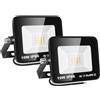 PICAA Faretto LED da Esterno, 2X10W Faro da Lavoro a LED Bianca Caldo, luce di sicurezza LED,Proiettore Super Luminoso, Proiettore da Costruzione per Campeggio, Riparazione Auto, Escursionismo e Pesca