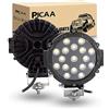PICAA Faro da Lavoro LED 2pcs 51W 7 Pollici Nero Tondo Flood Light Fari Led Auto Luci per Fuoristrada Guida Fendinebbia Luci della Barca Luci di Guida Faro da Lavoro a Led SUV Lampada Trattore