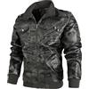 Generisch Giacca in similpelle da uomo, con risvolto asimmetrico, chiusura lampo, Blet Slim Fit Biker Bomber Coat, giacca invernale da uomo, giacca nera da uomo, 3-grigio, L