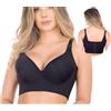 TAIYANYU Reggiseno da Donna a Coppa Profonda nasconde la Schiena e Il Grasso Shapewear leviga la Schiena e Le ascelle Copertura Posteriore Completa Push-up Reggiseno Sportivo (M, Nero)