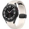 SOLOLUP Cinturino in pelle magnetica per Samsung Galaxy Watch 7/6/5/4/FE 40mm 44mm/6 Classic 43 47mm/5 Pro 45mm/4 Classic 42 46mm，20mm D-Buckle Hybrid Eco-Leather Cinturino sportivo in morbido silicone