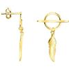 SOFIA MILANI - Orecchini da Donna in Argento 925 - Placcati in Oro - Orecchino Pendente a Cerchio di piume - E2915