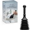 CUQOO Pulitore flessibile e resistente per WC con testa, senza sforzo e potente, per bagno, cucina, lavandini, vasche da bagno e docce, in stile commerciale (grande)