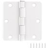 Design House 186049 - Cerniere per porte interne, confezione da 6, 8,9 x 8,9 cm, arrotondate, in acciaio, verniciate di bianco, adatte per porte standard