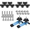 POWERTEC 71846 - Manopole a T con bulloni esagonali e rondelle da 1/4-20 x 1-1/2 (set da 10) e 2 morsetti di fissaggio da 14,8 cm