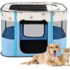 Avont Box per Cani Gatti Pieghevole Portatile, Recinto per Animali Gatti Cani Cuccioli da Interno Cassa Parto per Cane Gatti 90x70x60cm -L Blu