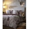 DE CAMA, Set Copripiumino Matrimoniale, Motivo Tartan con Cervi, Colore: Neutro/Marrone, 1 pezzo