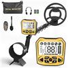 GJCrafts Metal Detector professionale per adulti e bambini, chip anti-interferenza, IP68, impermeabile, supporta batteria e alimentazione USB, 5 modalità di rilevazione (Giallo)