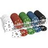 YIMINGOUFEI Set di fiches da poker con 100 pezzi, qualità da casinò, fiches più farbige (5-10-20-50-100), con scatola di riserva