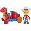 Giochi Preziosi Dino Ranch Jon & Blitz, Veicolo con Dinosauro e Personaggio Alto Circa 7.5 cm, Come Visto in TV, per Bambini a Partire dai 3 Anni, DNA03100