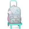 Enso Merci Amour Zaino Scuola con Carrello Verde 30x38x12 cm Poliestere, blu, Taglia unica, Zaino scuola con carrello