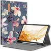 Fintie Custodia per Samsung Galaxy Tab S8 Plus 2022/S7 FE 2021/S7 Plus 2020 da 12,4 pollici, con supporto per penna a S, slot per documenti auto, sonno/veglia, ibisco