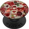 Amante Valentine Y2K Lucky Yorkie Collag Red Vintage Print Art Collage Scrapbook Cherry Y2k Eclectic PopSockets PopGrip Adesivo