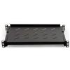 LINK LKRIP350AN - Mensola in acciaio per armadio rack 19 LKRIP350AN (350 mm profondità, nero RAL9005) - Ganci allungabili per 4 montanti - Ripiano traforato per ventilazione, portata 120 kg