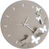 Arti & Mestieri Butterfly Spring - Orologio da Parete di Design 100% Made in Italy - in Ferro, Diametro 40 cm - Beige