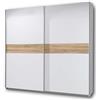 Stella Trading PULS, Armadio elegante con molto spazio, Armadio versatile ad ante scorrevoli di colore bianco, fascia rovere Sonoma, 215 x 210 x 58 cm (larghezza x altezza x profondità)